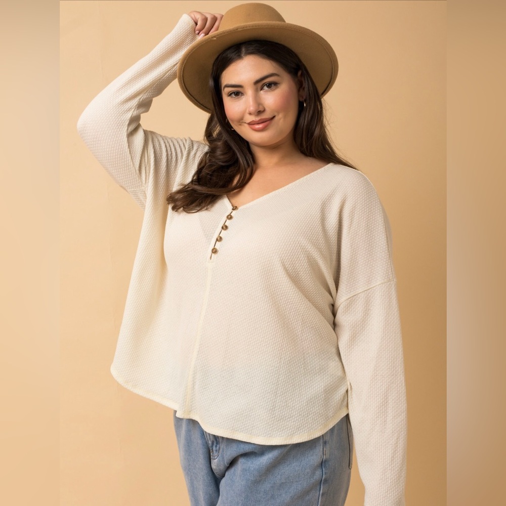 Long sleeve cream ivory color blouse